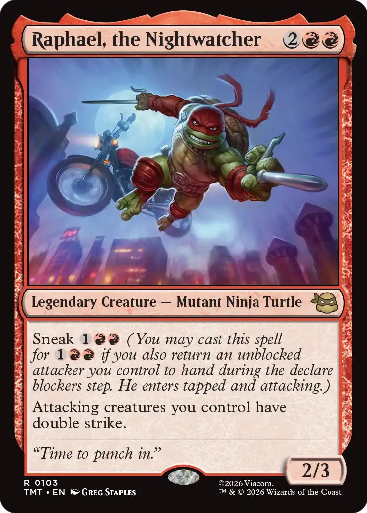 2026 Magic: The Gathering Teenage Mutant Ninja Turtles Raphael, the Nightwatcher #103 trading card