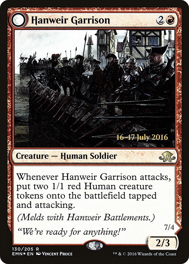 2016 Magic: The Gathering Eldritch Moon Promos Hanweir Garrison #130s trading card