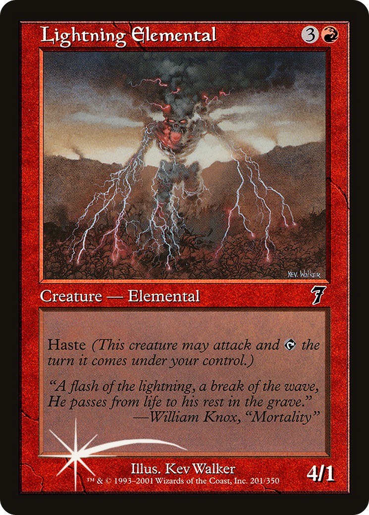 Lightning Elemental (Common · Foil) · 2001 · Seventh Edition