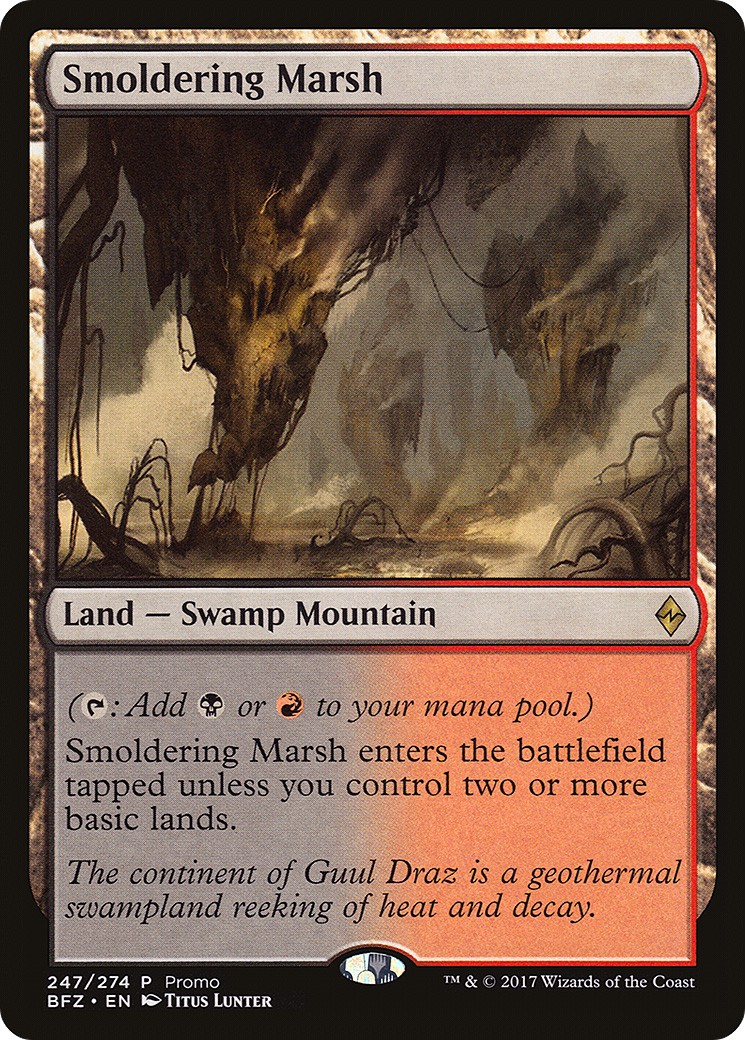 2015 Magic: The Gathering BFZ Standard Series Smoldering Marsh #247 trading card