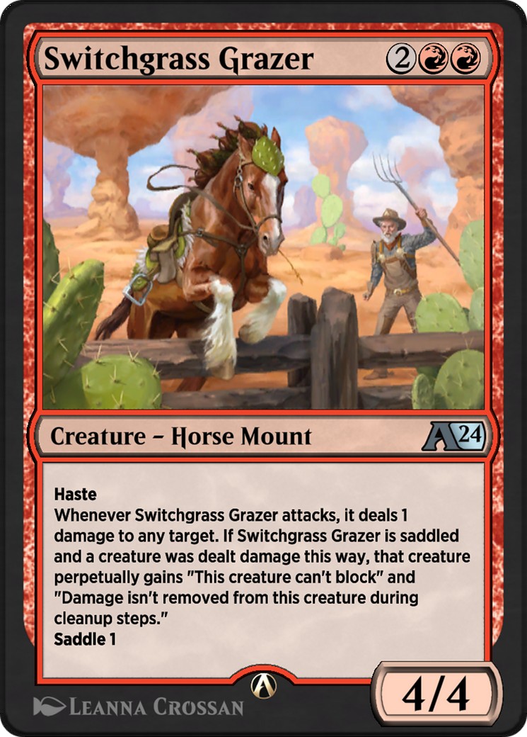 2024 Magic: The Gathering Alchemy: Outlaws of Thunder Junction Switchgrass Grazer #14 trading card