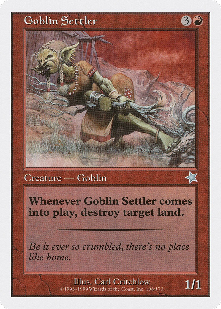 1999 Magic: The Gathering Starter Goblin Settler #106 trading card