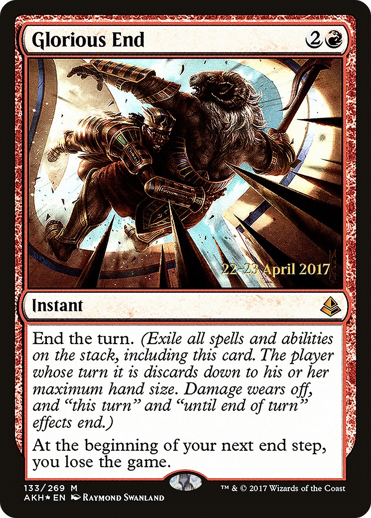 2017 Magic: The Gathering Amonkhet Promos Glorious End #133s trading card