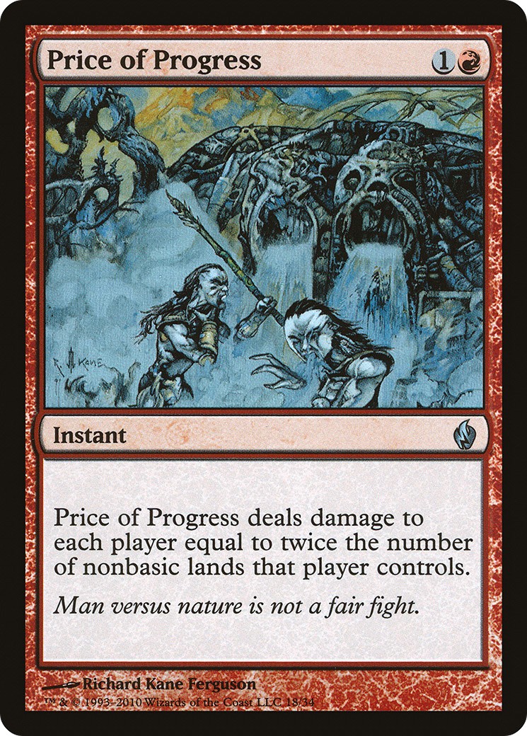 2010 Magic: The Gathering Premium Deck Series: Fire and Lightning Price of Progress #18 trading card