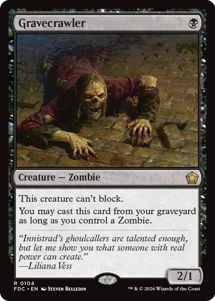 2026 Magic: The Gathering Foundations Gravecrawler #104 trading card