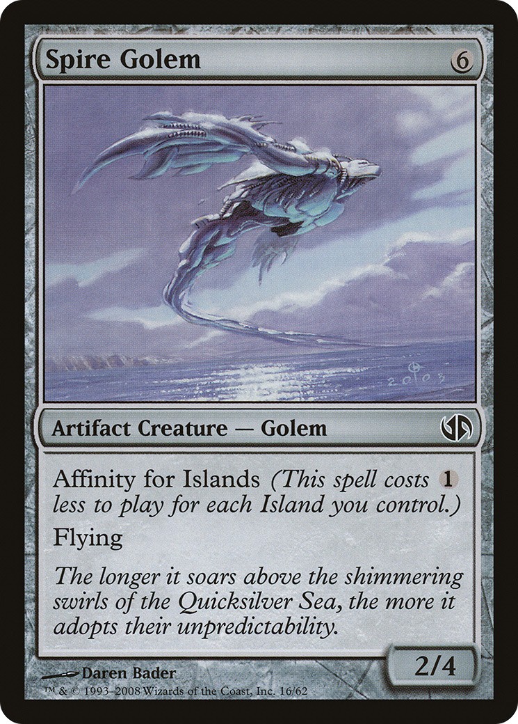 2008 Magic: The Gathering Duel Decks: Jace vs. Chandra Spire Golem #16 trading card