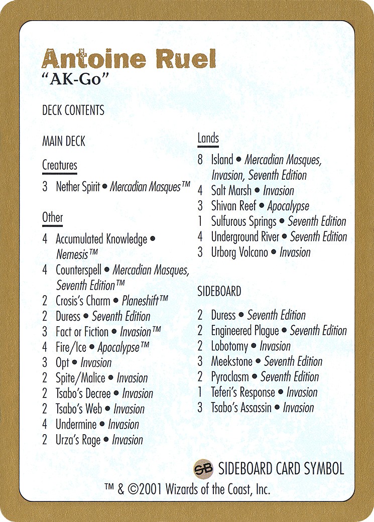 Antoine Ruel Decklist - Image 1