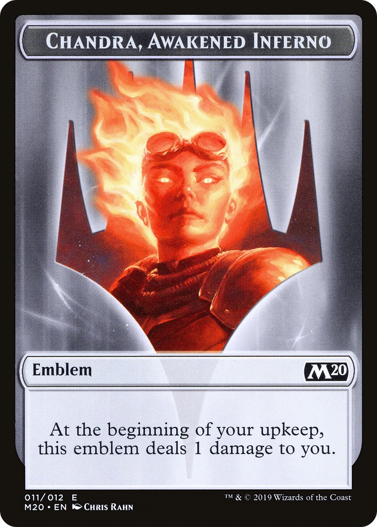 2019 Magic: The Gathering Core Set 2020 Tokens Chandra, Awakened Inferno Emblem #11 trading card
