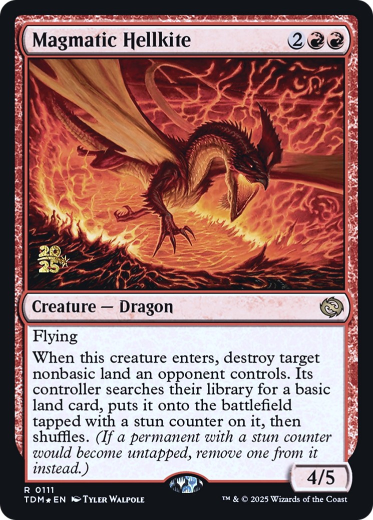 2025 Magic: The Gathering Tarkir: Dragonstorm Promos Magmatic Hellkite #111s trading card