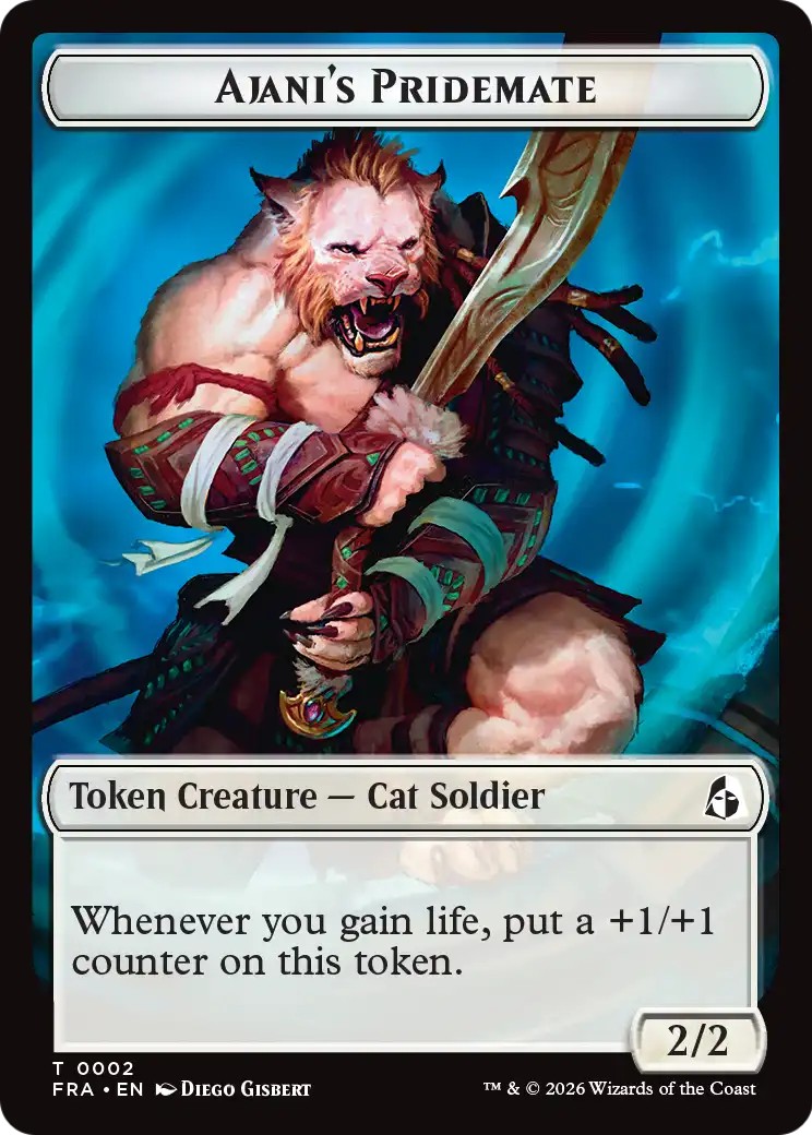 2026 Magic: The Gathering Reality Fracture Tokens Ajani's Pridemate #2 trading card