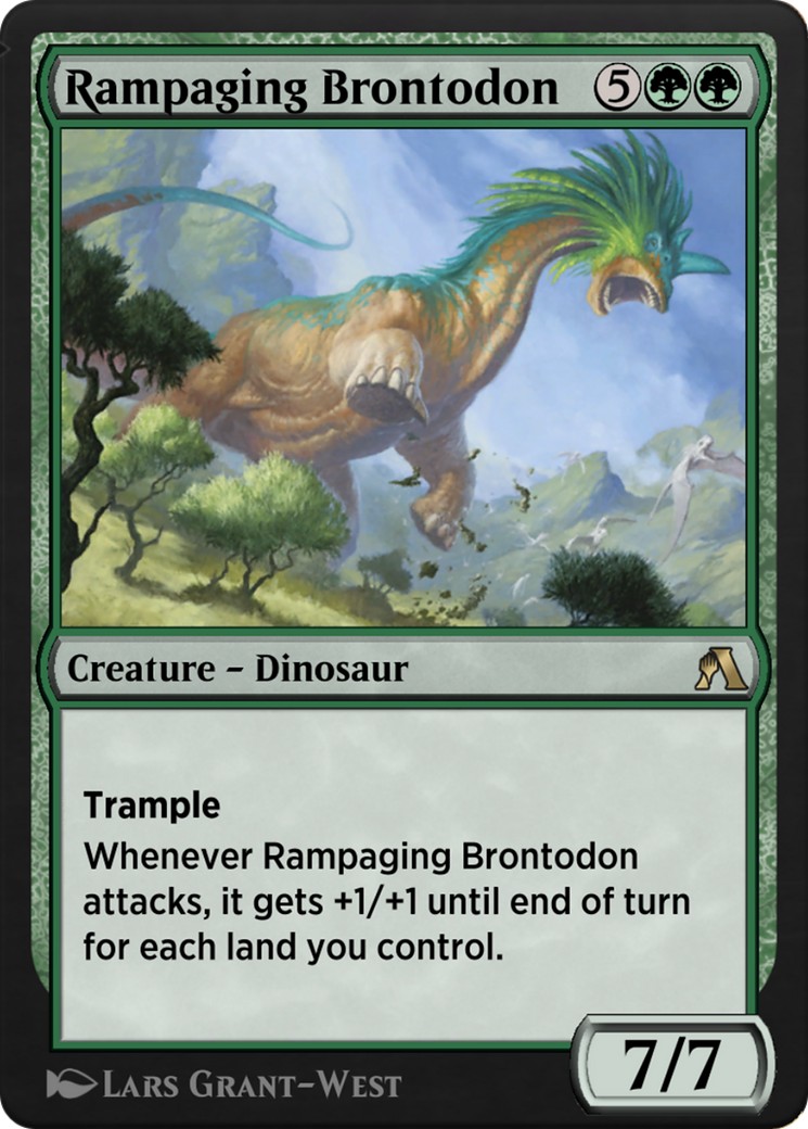 2020 Magic: The Gathering Arena Beginner Set Rampaging Brontodon #102 trading card