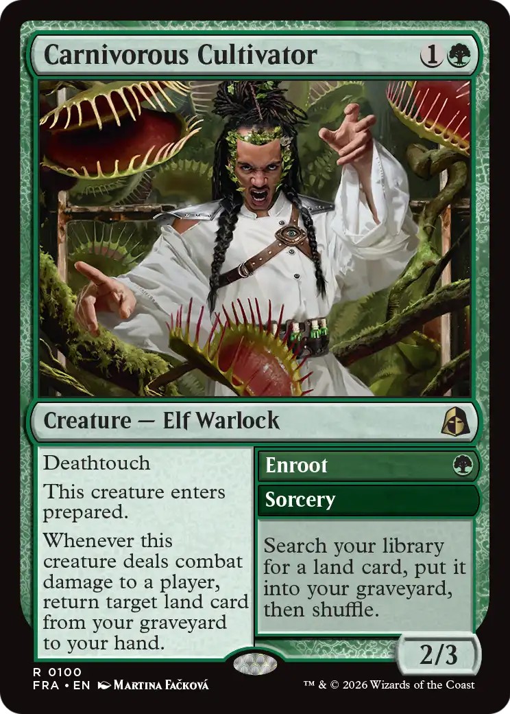 2026 Magic: The Gathering Reality Fracture Carnivorous Cultivator // Enroot #100 trading card