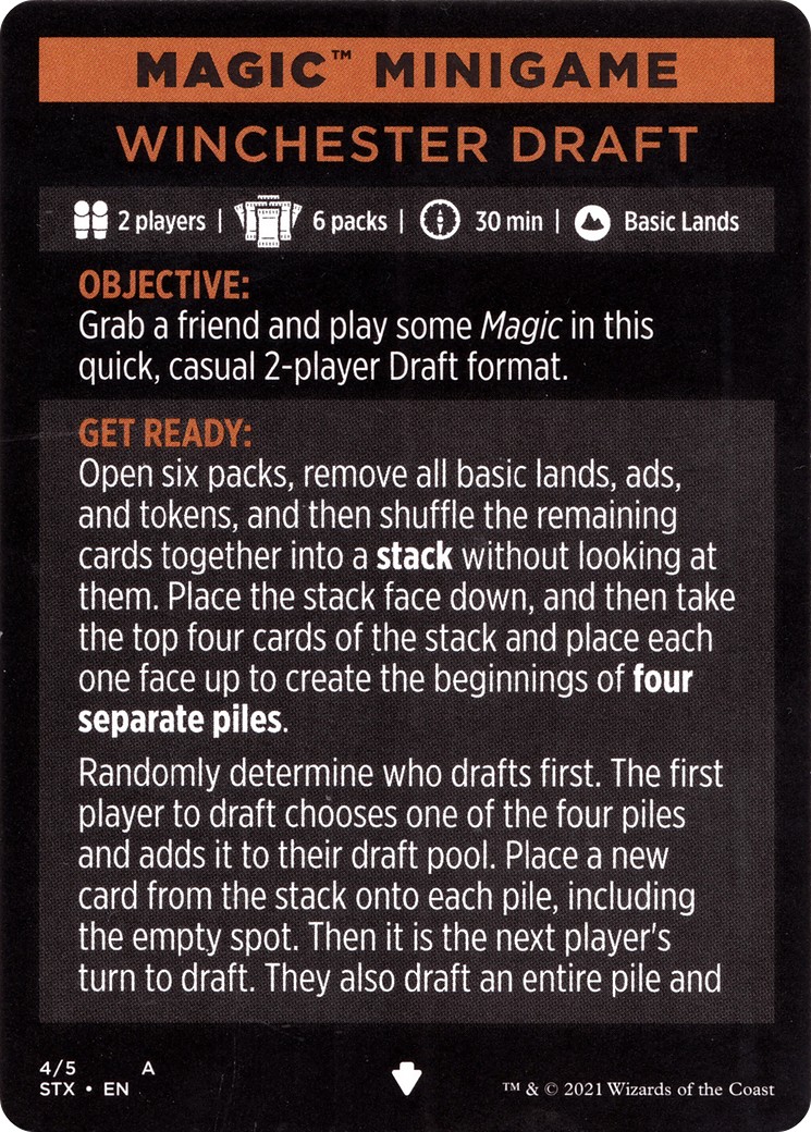 2021 Magic: The Gathering Strixhaven: School of Mages Minigames Winchester Draft // Winchester Draft (cont'd) #4 trading card