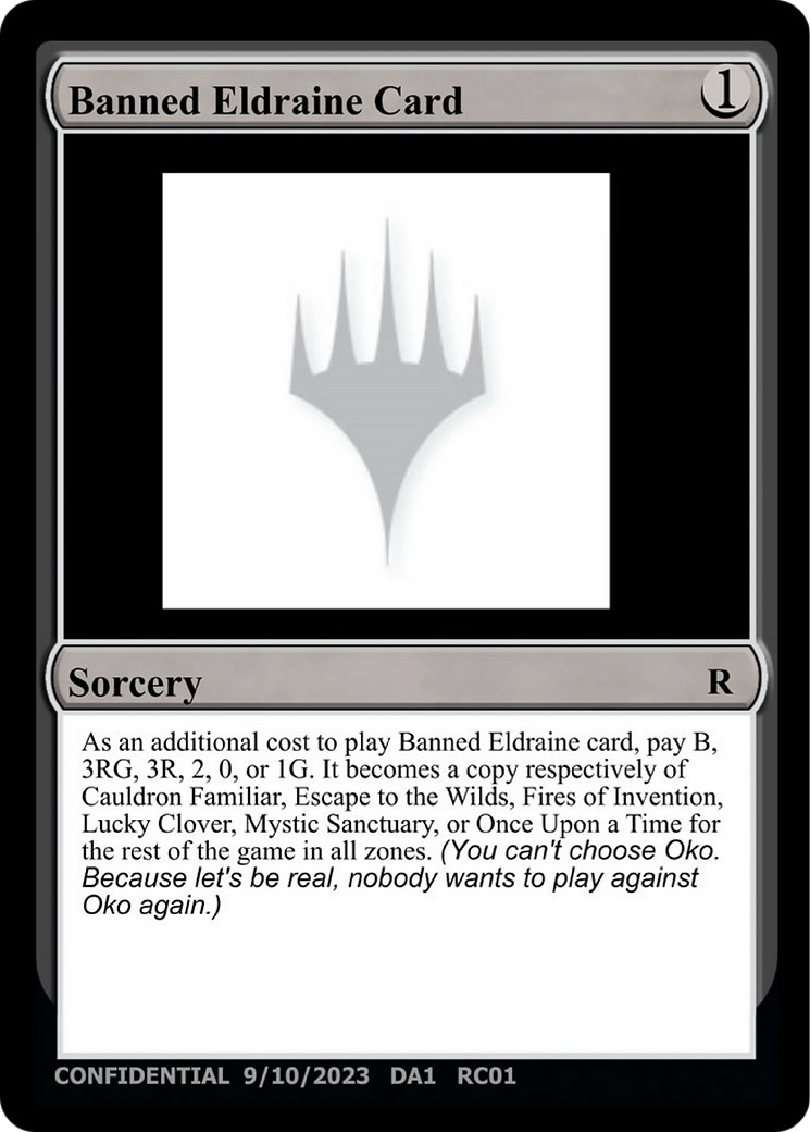Banned Eldraine Card - Image 1