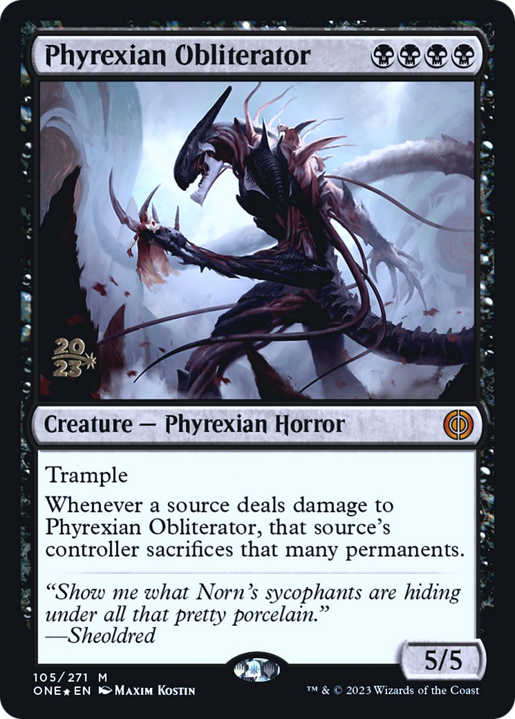 2023 Magic: The Gathering Phyrexia: All Will Be One Promos Phyrexian Obliterator #105s trading card