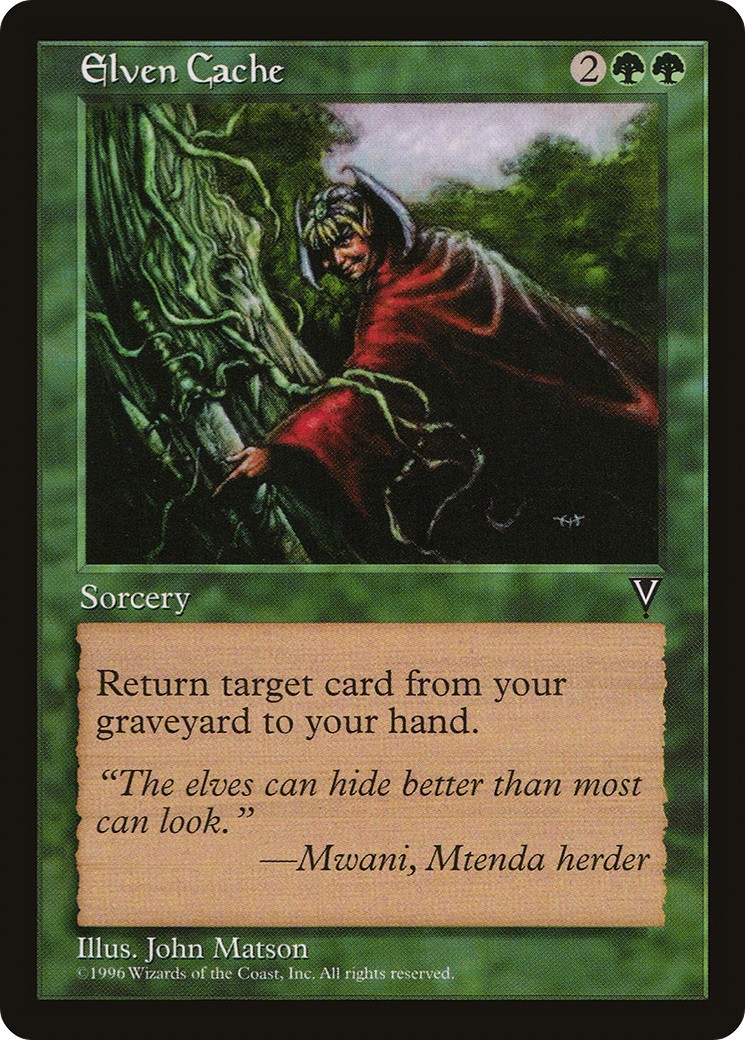 1997 Magic: The Gathering Visions Elven Cache #105 trading card