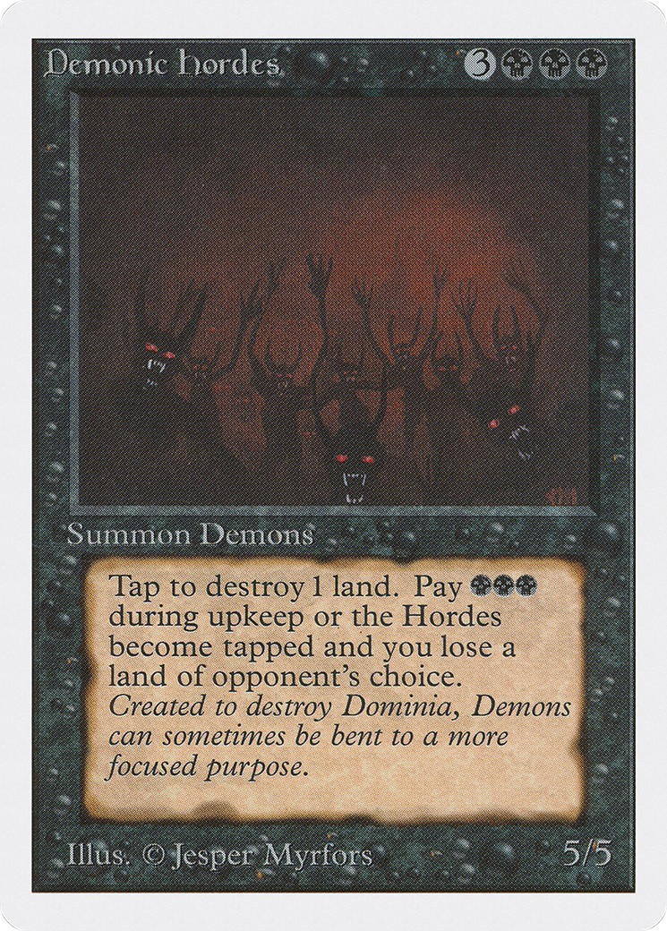 1993 Magic: The Gathering Unlimited Demonic Hordes #104 trading card