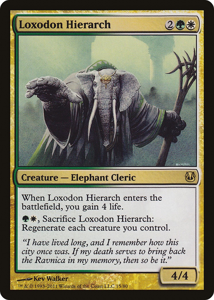 2011 Magic: The Gathering Duel Decks: Ajani vs. Nicol Bolas Loxodon Hierarch #15 trading card