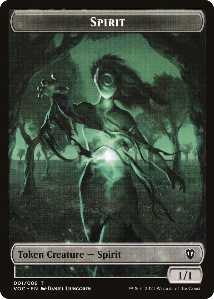 2021 Magic: The Gathering Crimson Vow Commander Tokens Spirit #1 trading card