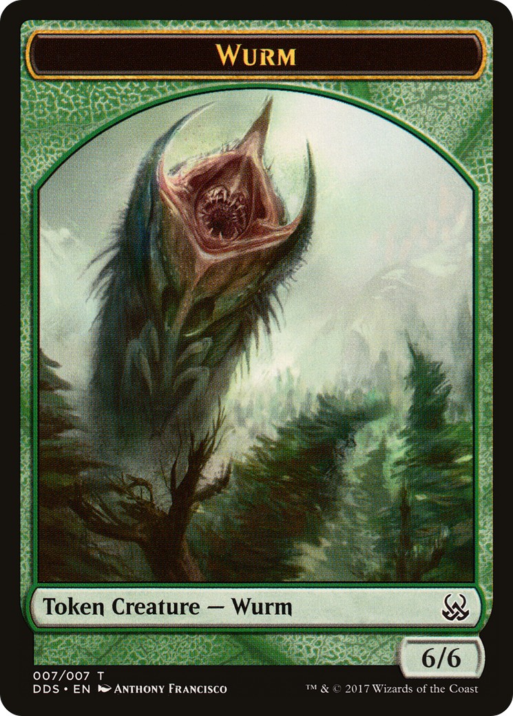 2017 Magic: The Gathering Duel Decks: Mind vs. Might Tokens Wurm #7 trading card