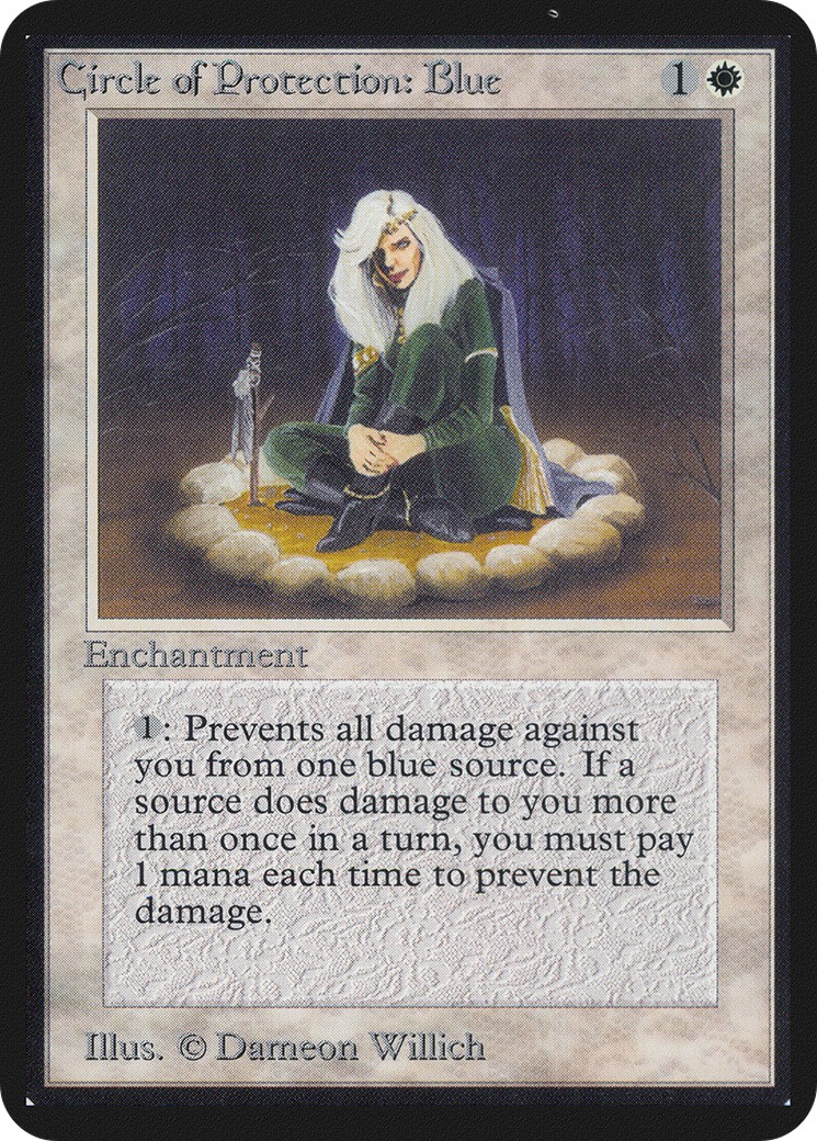1993 Magic: The Gathering Alpha Circle of Protection: Blue #10 trading card