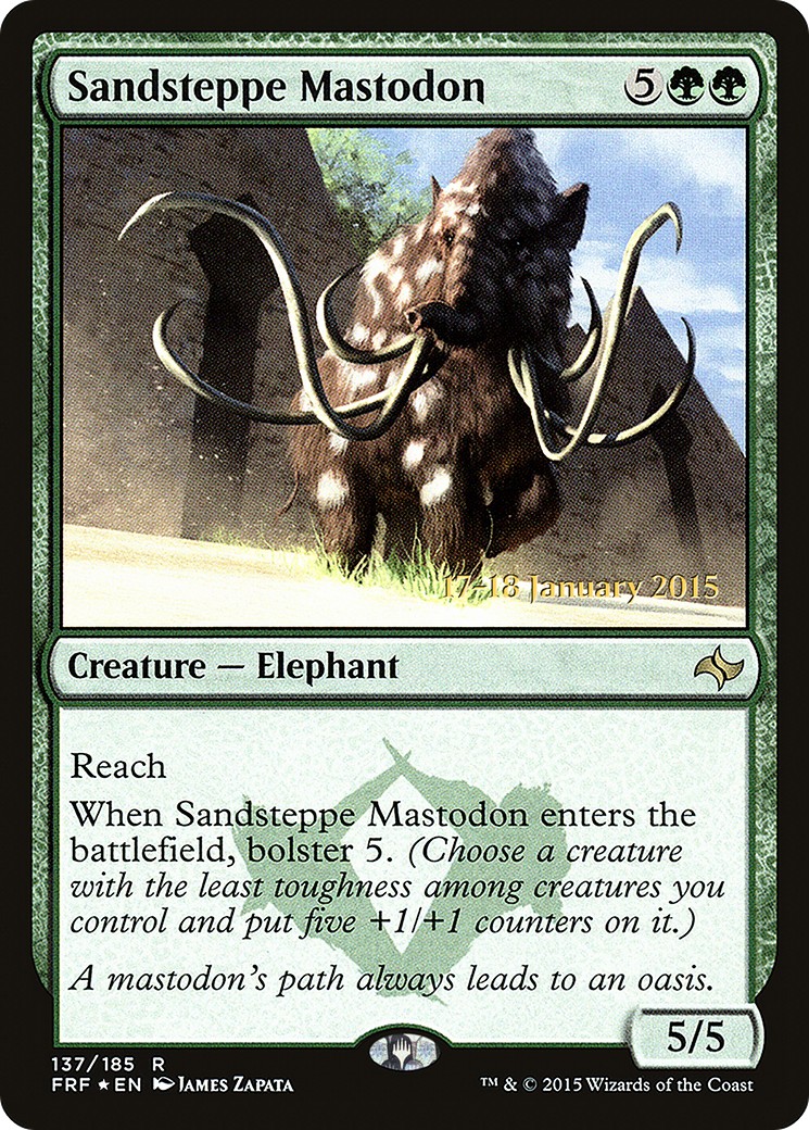 2015 Magic: The Gathering Fate Reforged Promos Sandsteppe Mastodon #137s trading card