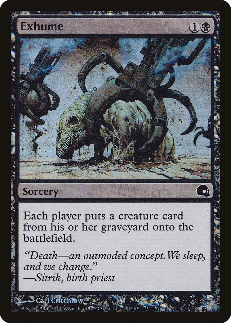 2011 Magic: The Gathering Premium Deck Series: Graveborn Exhume #17 trading card