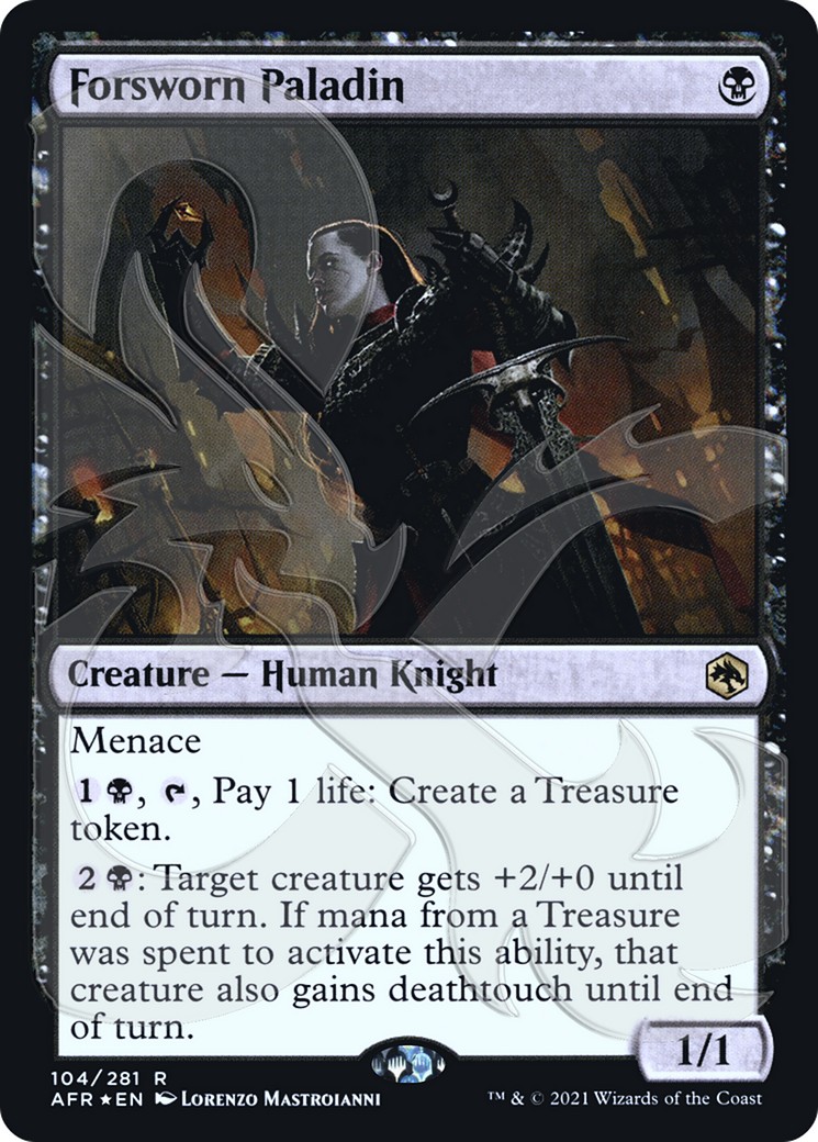 2021 Magic: The Gathering Adventures in the Forgotten Realms Promos Forsworn Paladin #104a trading card