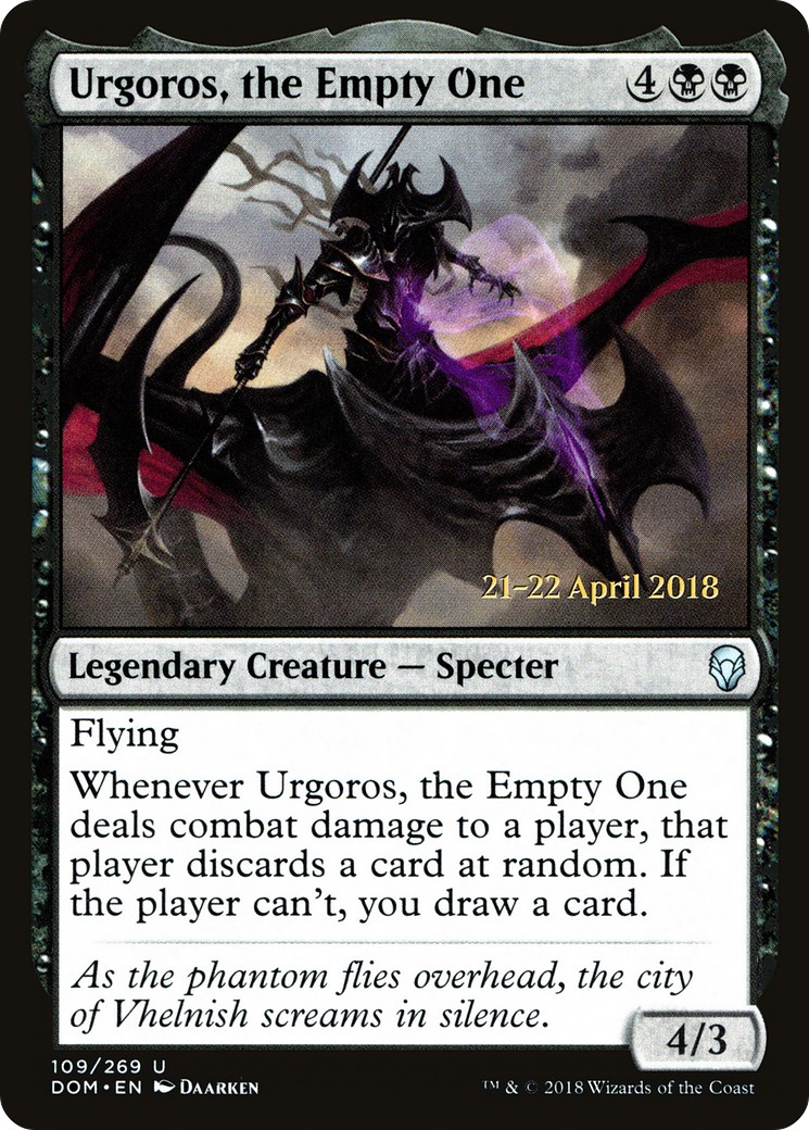 2018 Magic: The Gathering Dominaria Promos Urgoros, the Empty One #109s trading card
