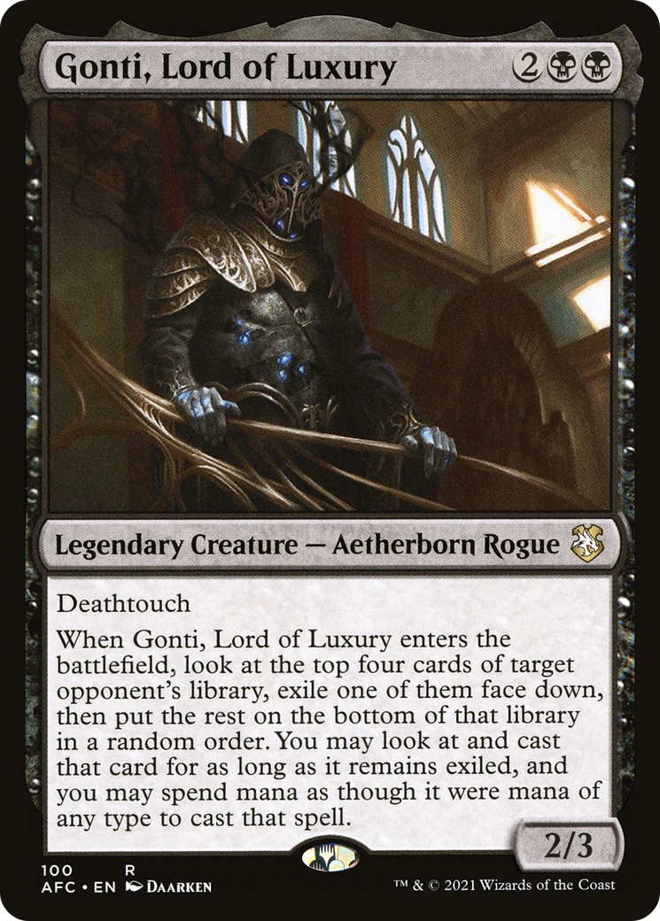 2021 Magic: The Gathering Forgotten Realms Gonti, Lord of Luxury #100 trading card