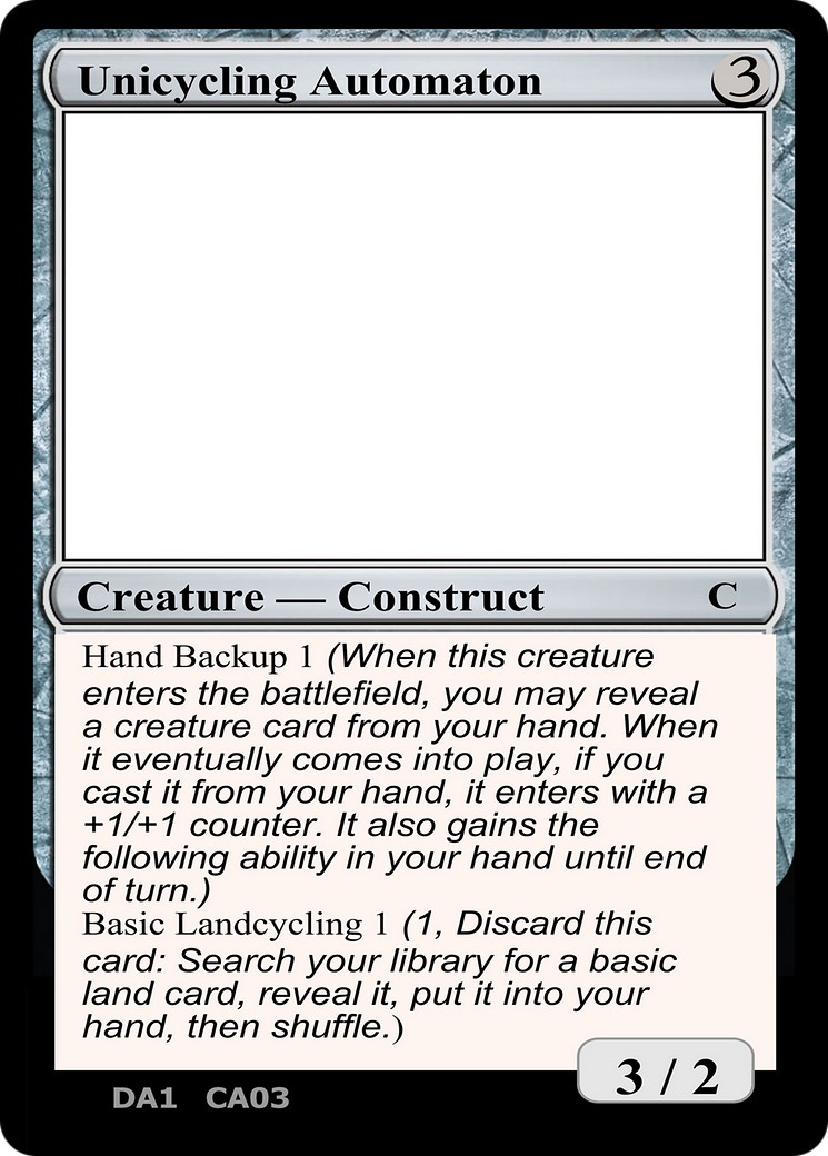 2023 Magic: The Gathering Unknown Event Unicycling Automaton #CA03 trading card