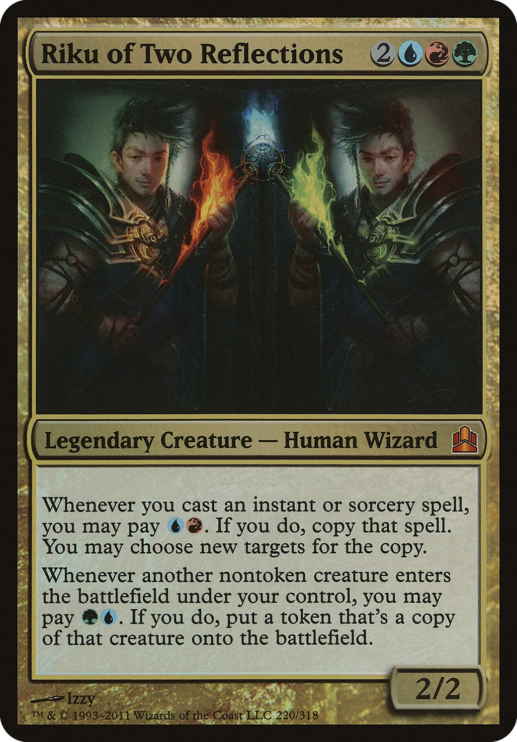 2011 Magic: The Gathering Commander 2011 Oversized Riku of Two Reflections #220 trading card