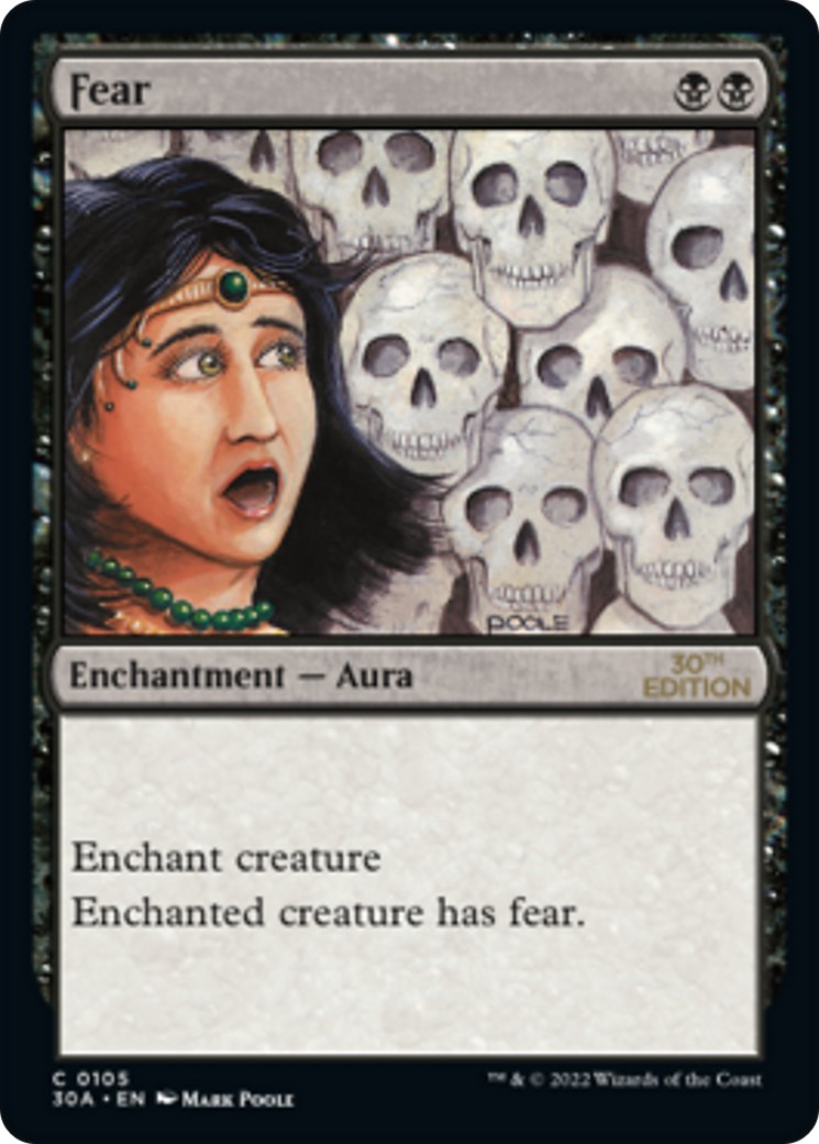 2022 Magic: The Gathering 30th Anniversary Edition Fear #105 trading card