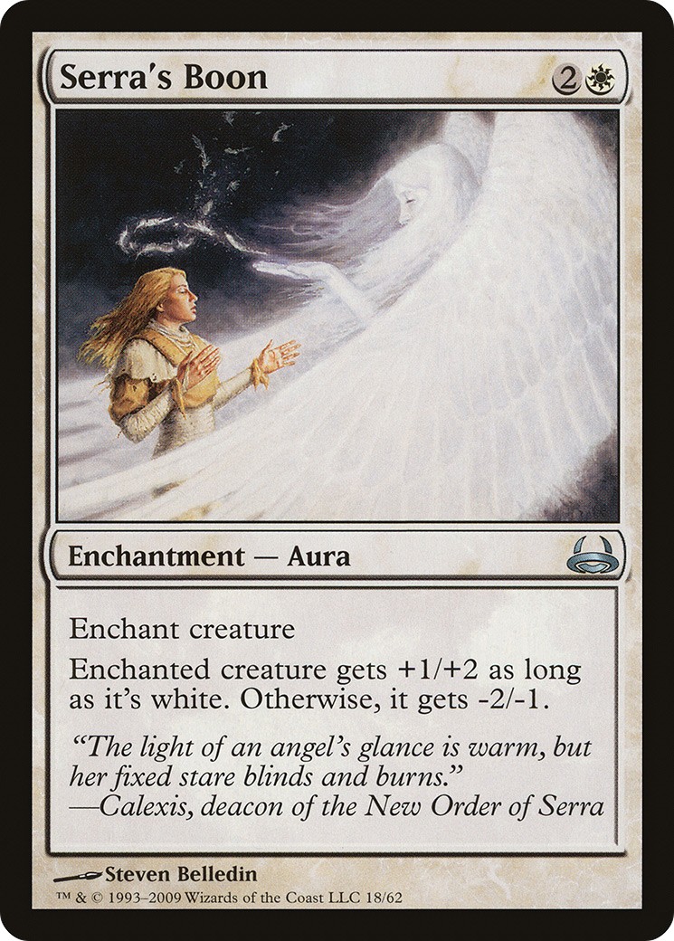 2009 Magic: The Gathering Duel Decks: Divine vs. Demonic Serra's Boon #18 trading card