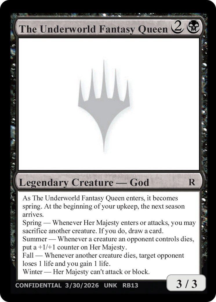 2026 Magic: The Gathering Unknown Event The Underworld Fantasy Queen #RB13b trading card