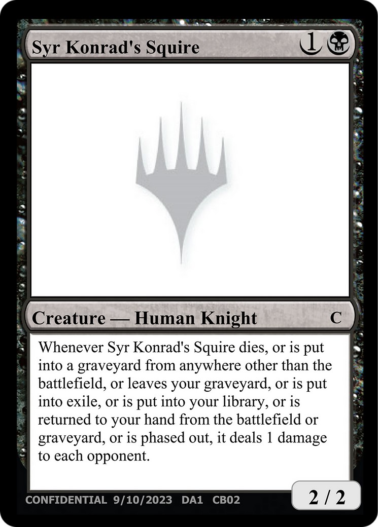 2023 Magic: The Gathering Unknown Event Syr Konrad's Squire #CB02b trading card