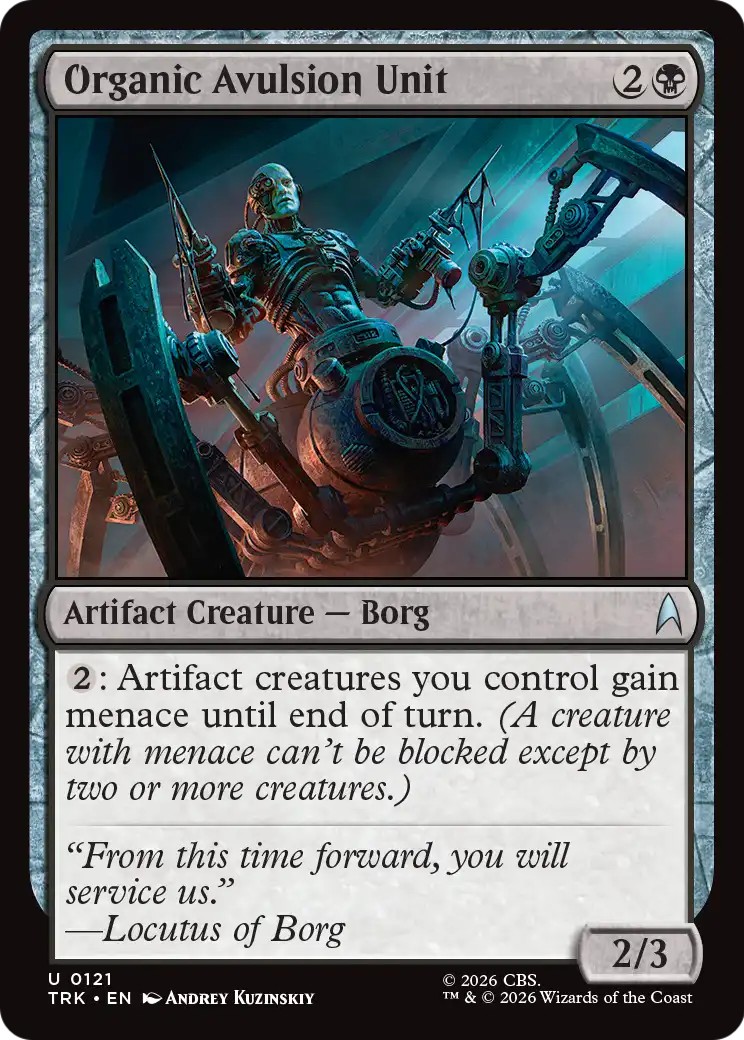 2026 Magic: The Gathering Star Trek Organic Avulsion Unit #121 trading card