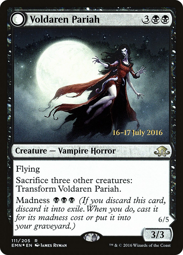 2016 Magic: The Gathering Eldritch Moon Promos Voldaren Pariah // Abolisher of Bloodlines #111s trading card