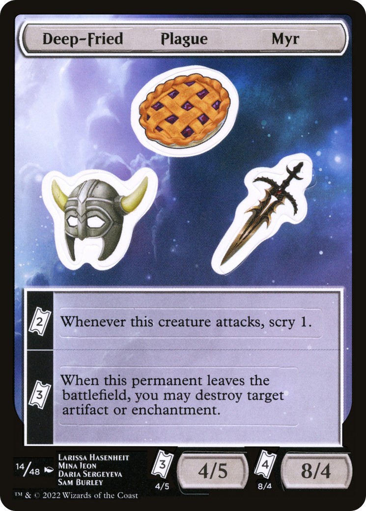 2022 Magic: The Gathering Unfinity Sticker Sheets Deep-Fried Plague Myr #14 trading card