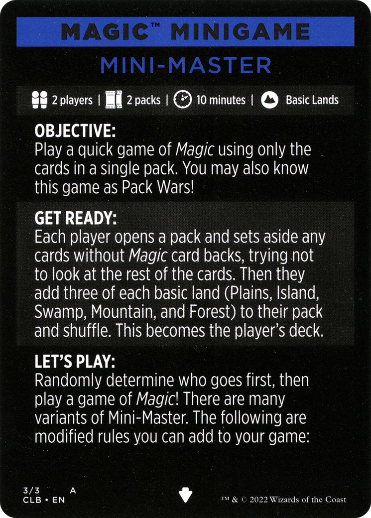 2022 Magic: The Gathering Commander Legends: Battle for Baldur's Gate Minigames 2022 Magic: The Gathering Commander Legends: 