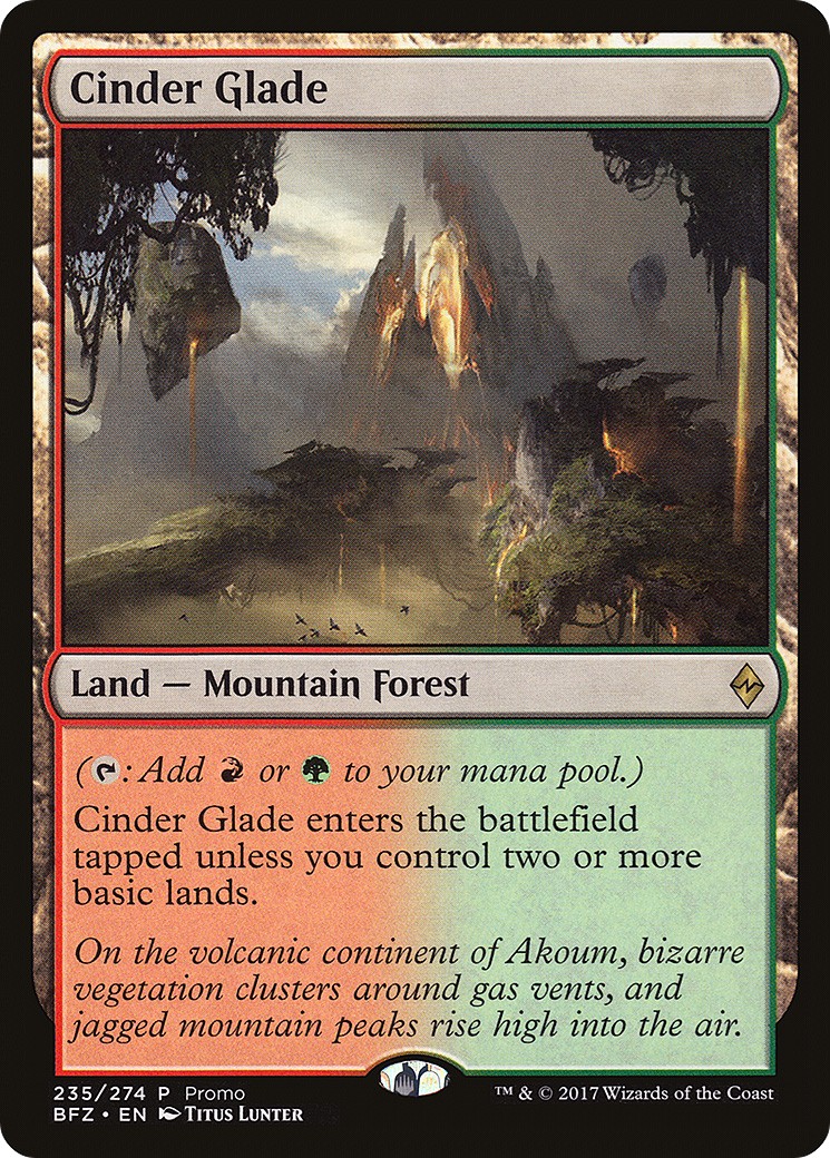 2015 Magic: The Gathering BFZ Standard Series Cinder Glade #235 trading card