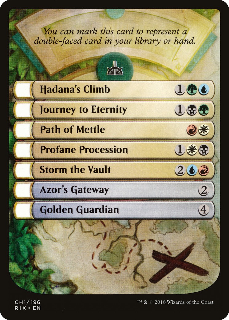 2018 Magic: The Gathering Rivals of Ixalan Tokens Rivals of Ixalan Checklist #CH1 trading card