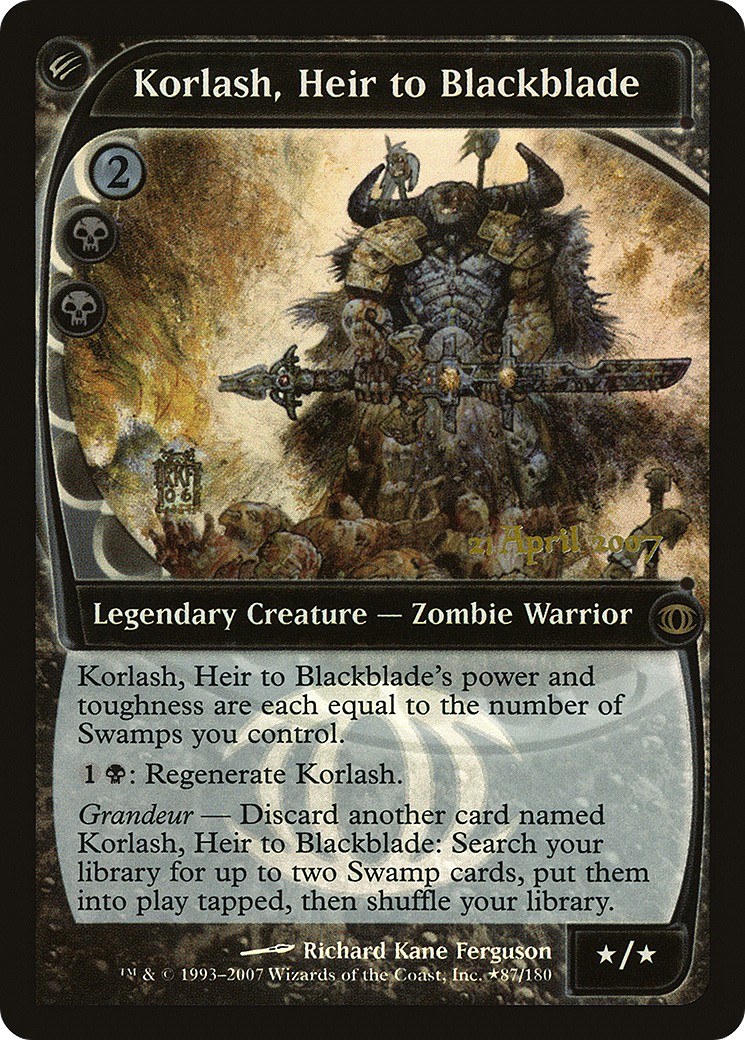 2007 Magic: The Gathering Future Sight Promos Korlash, Heir to Blackblade #87★ trading card