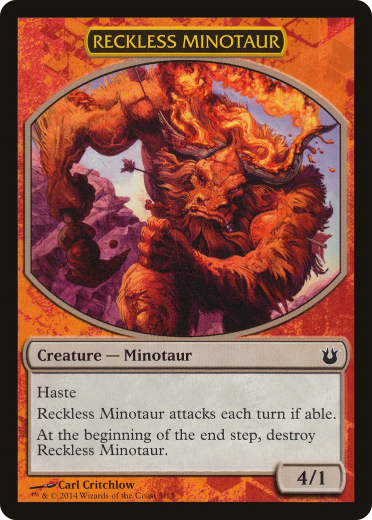 2014 Magic: The Gathering Battle the Horde Reckless Minotaur #5 trading card