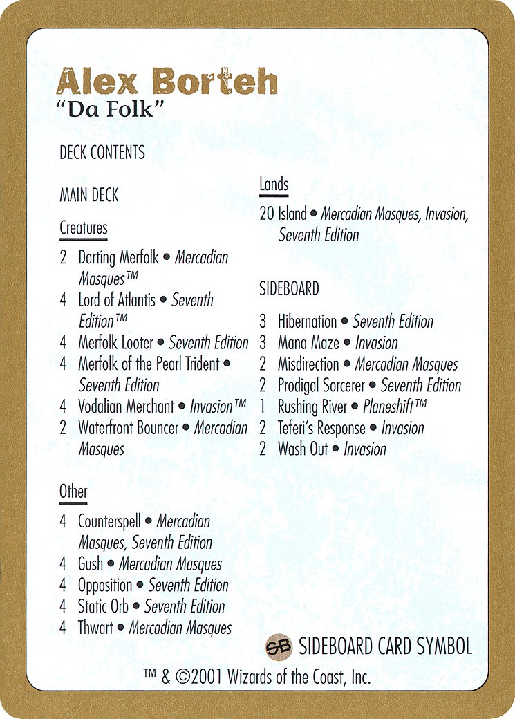 Alex Borteh Decklist - Image 1