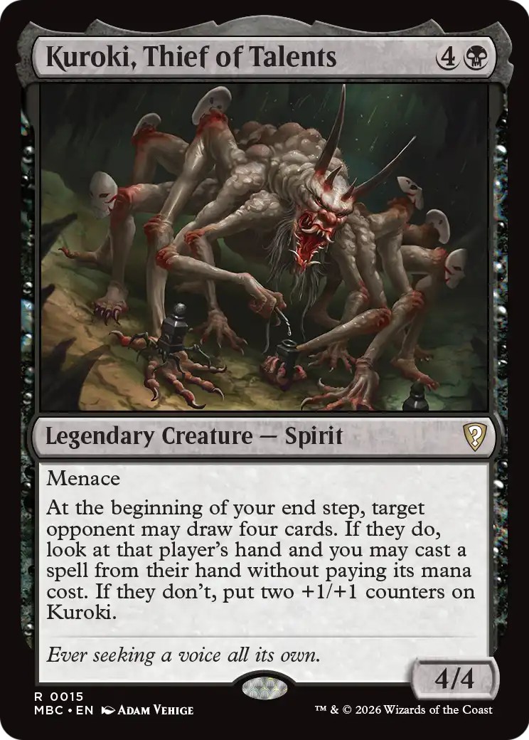 2026 Magic: The Gathering Mystery Booster Commander Edition Kuroki, Thief of Talents #15 trading card