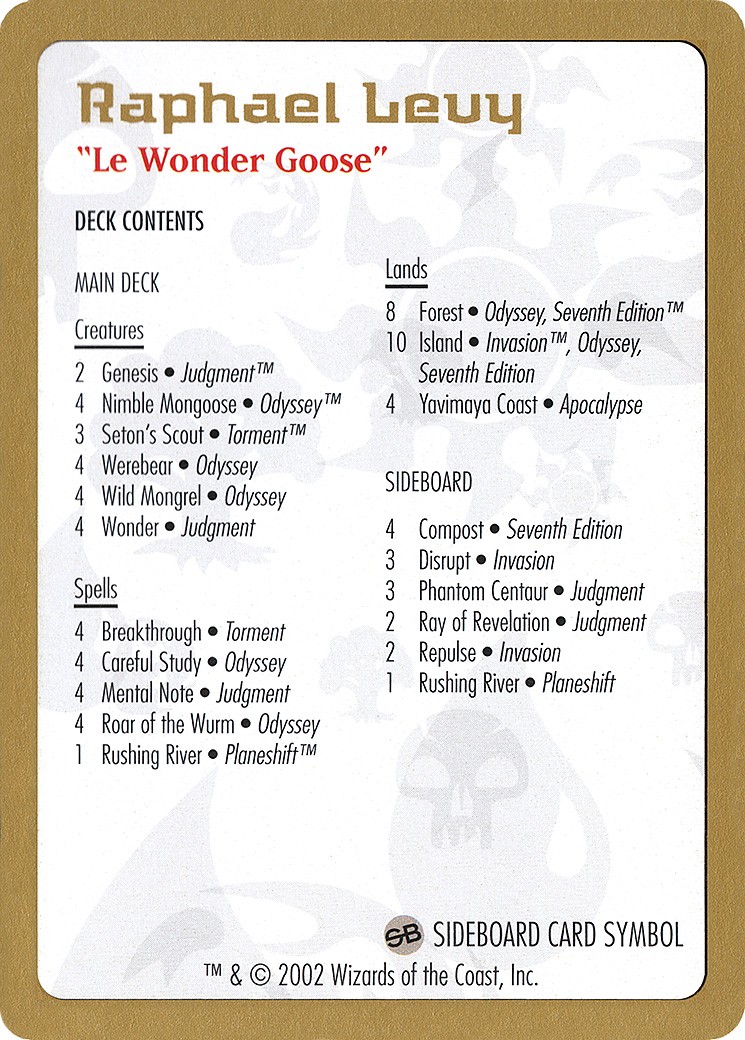 Raphael Levy Decklist - Image 1