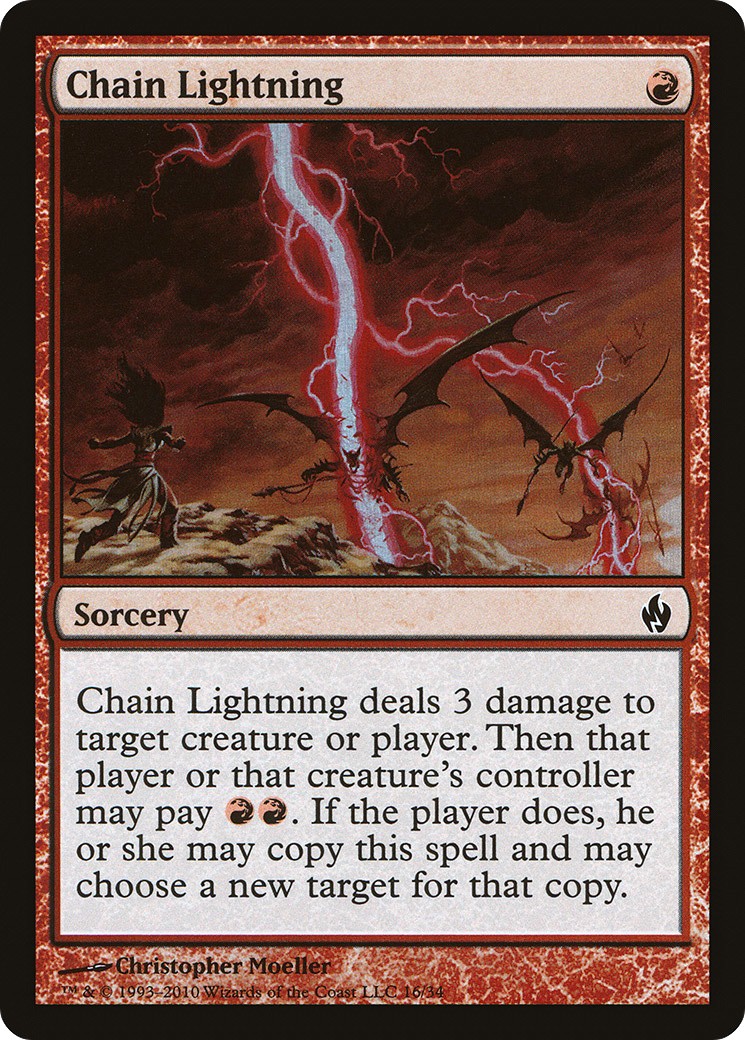 2010 Magic: The Gathering Premium Deck Series: Fire and Lightning Chain Lightning #16 trading card