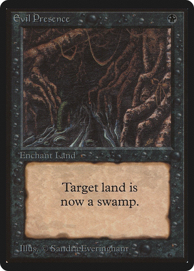 1993 Magic: The Gathering Beta Evil Presence #108 trading card