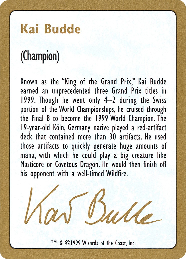 Kai Budde Bio - Image 1